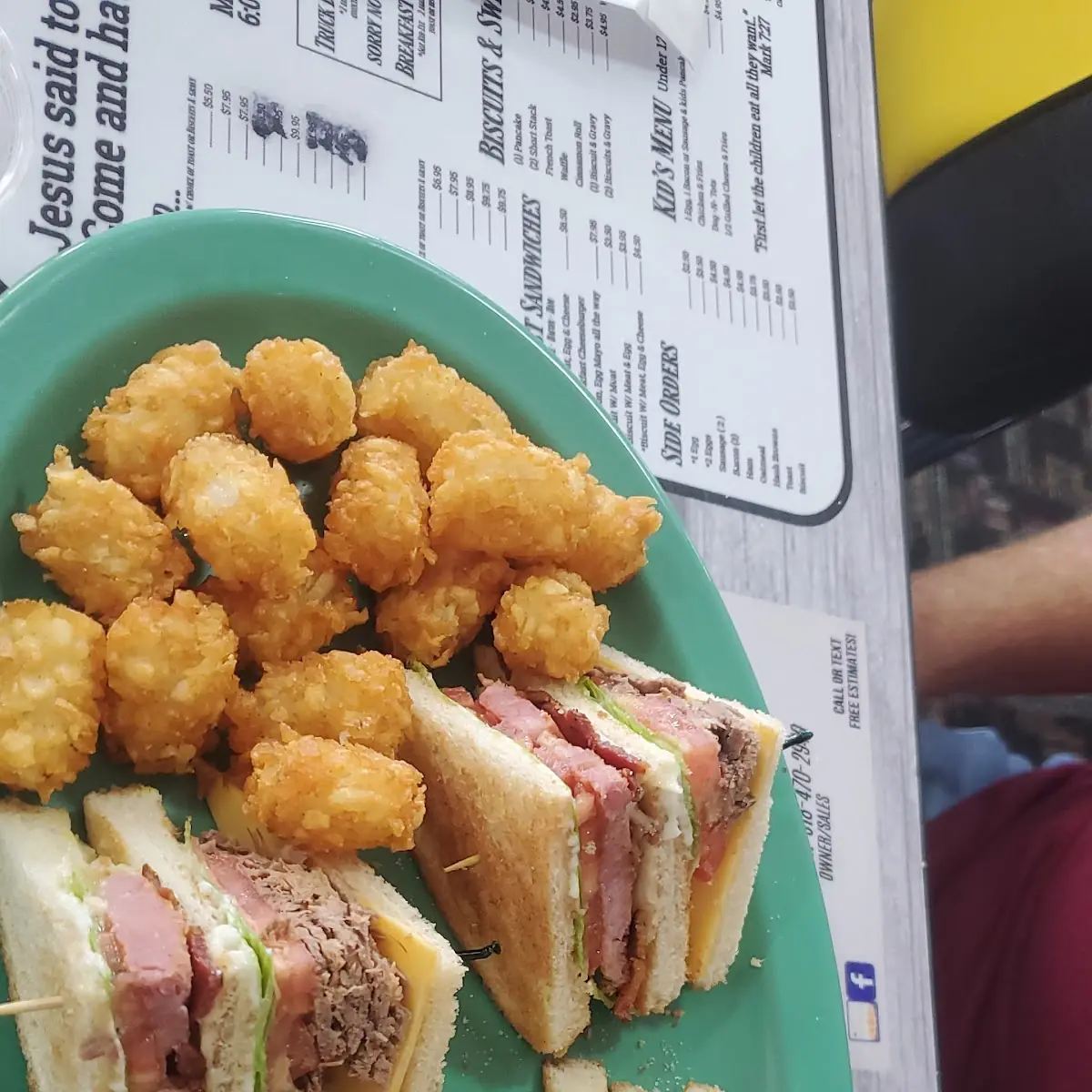 Club Sandwich with Tots