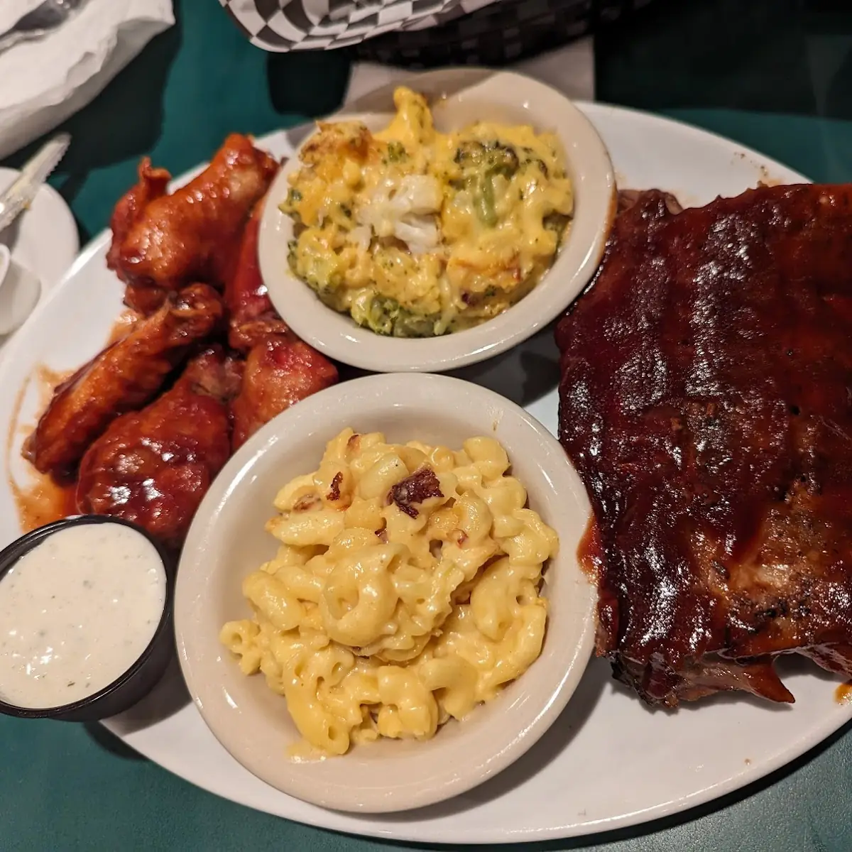 Pulled Pork BBQ Ribs Broccoli Cauliflower Casserole Fried Green Tomatoes