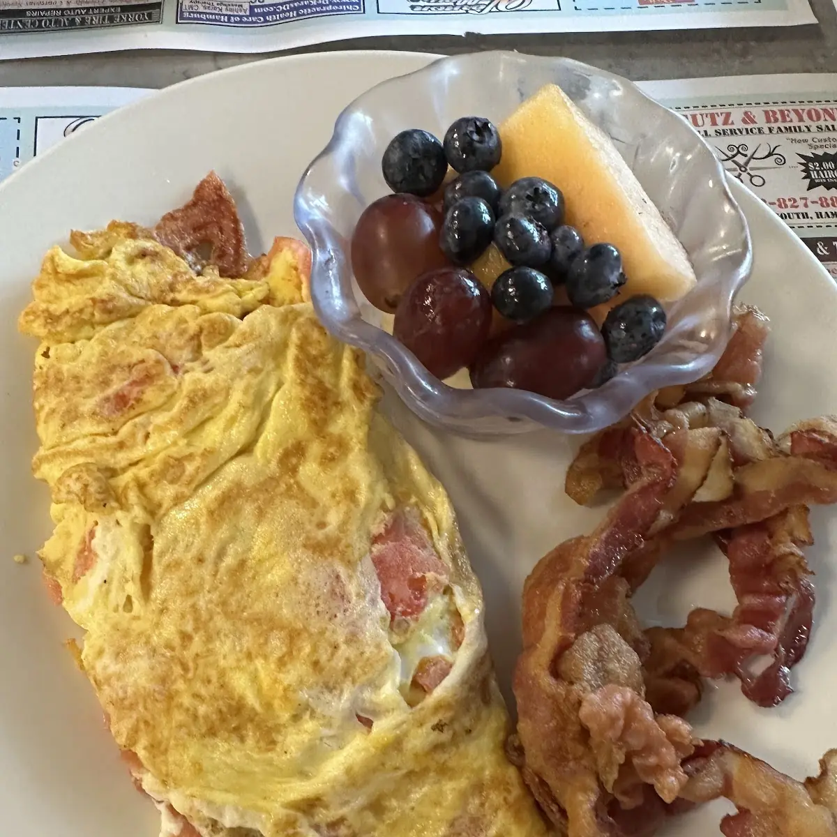 Three Cheese Omelette with Bacon