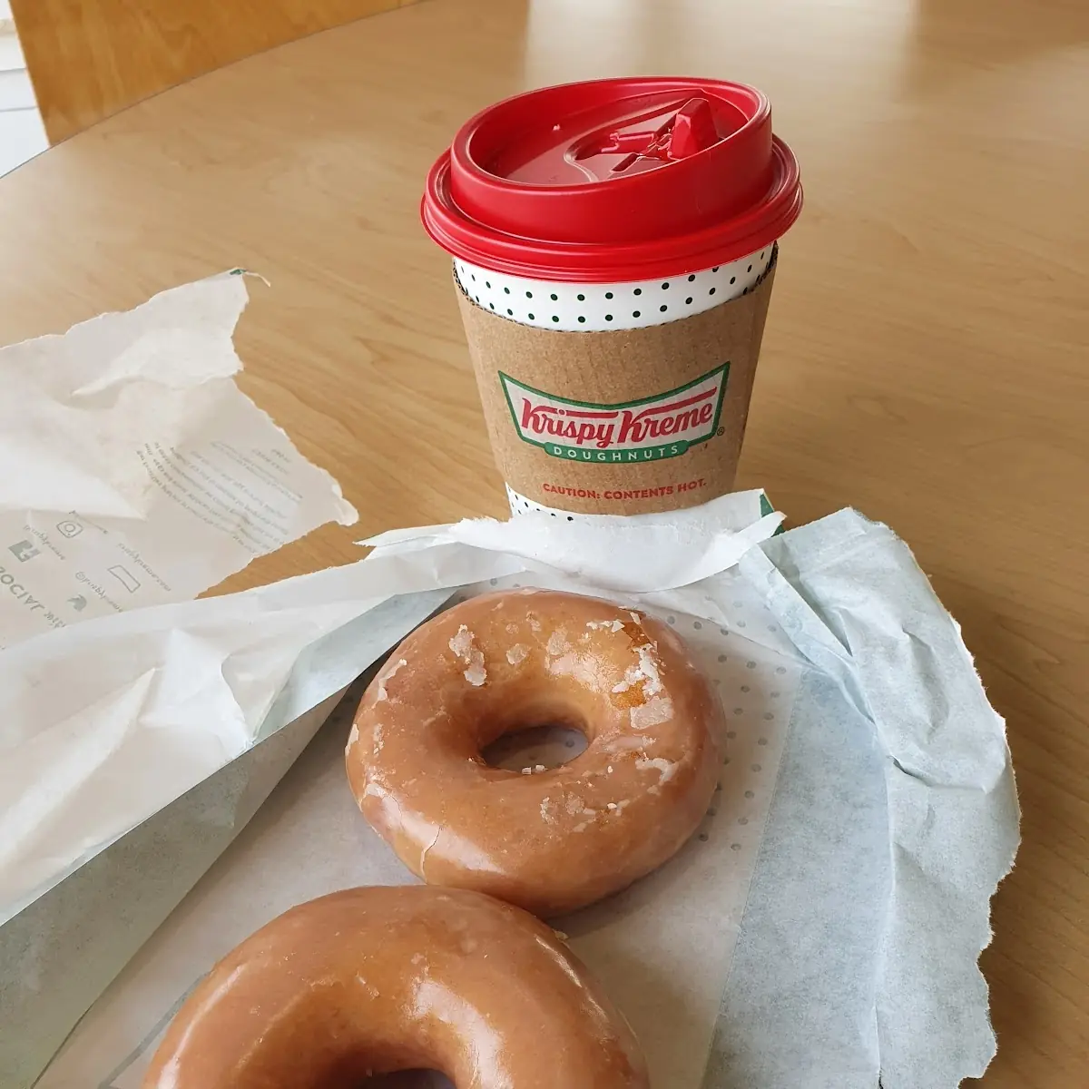 Original Glazed Donuts and Coffee
