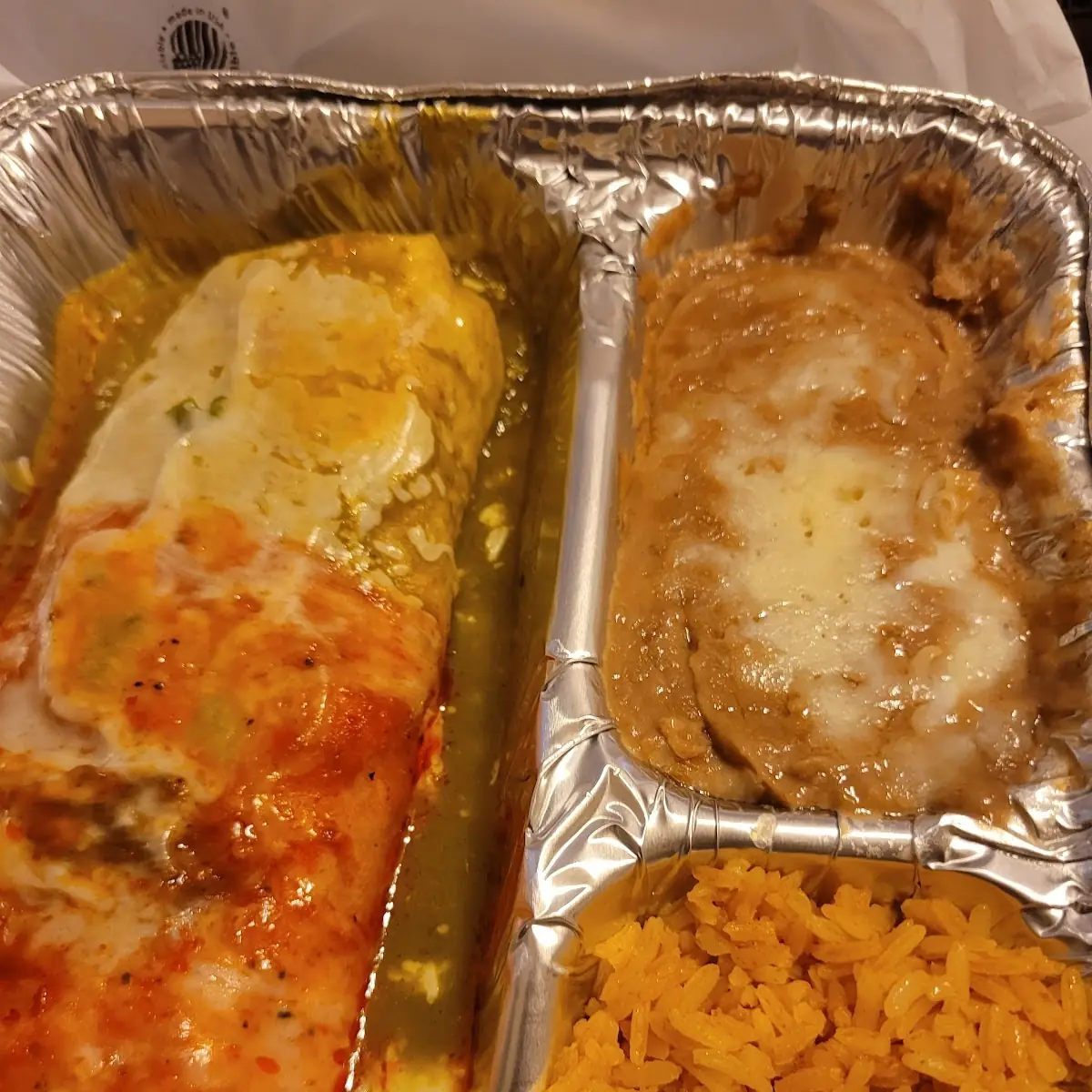 Chile Colorado Burrito Dinner
