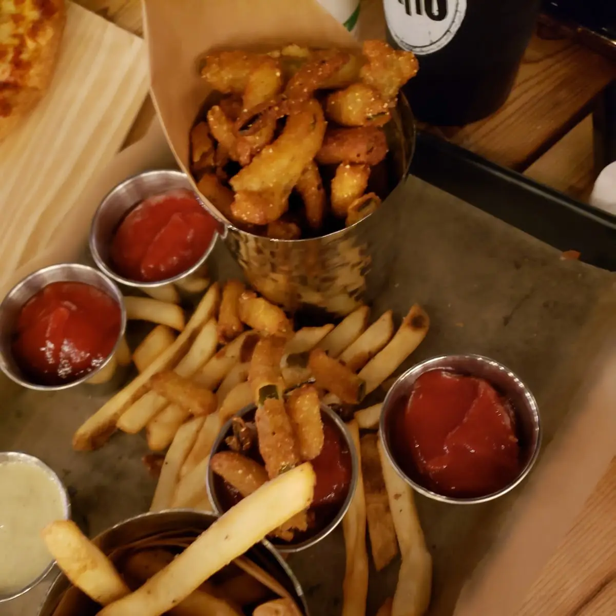 Fried Pickle Fries and Regular Fries