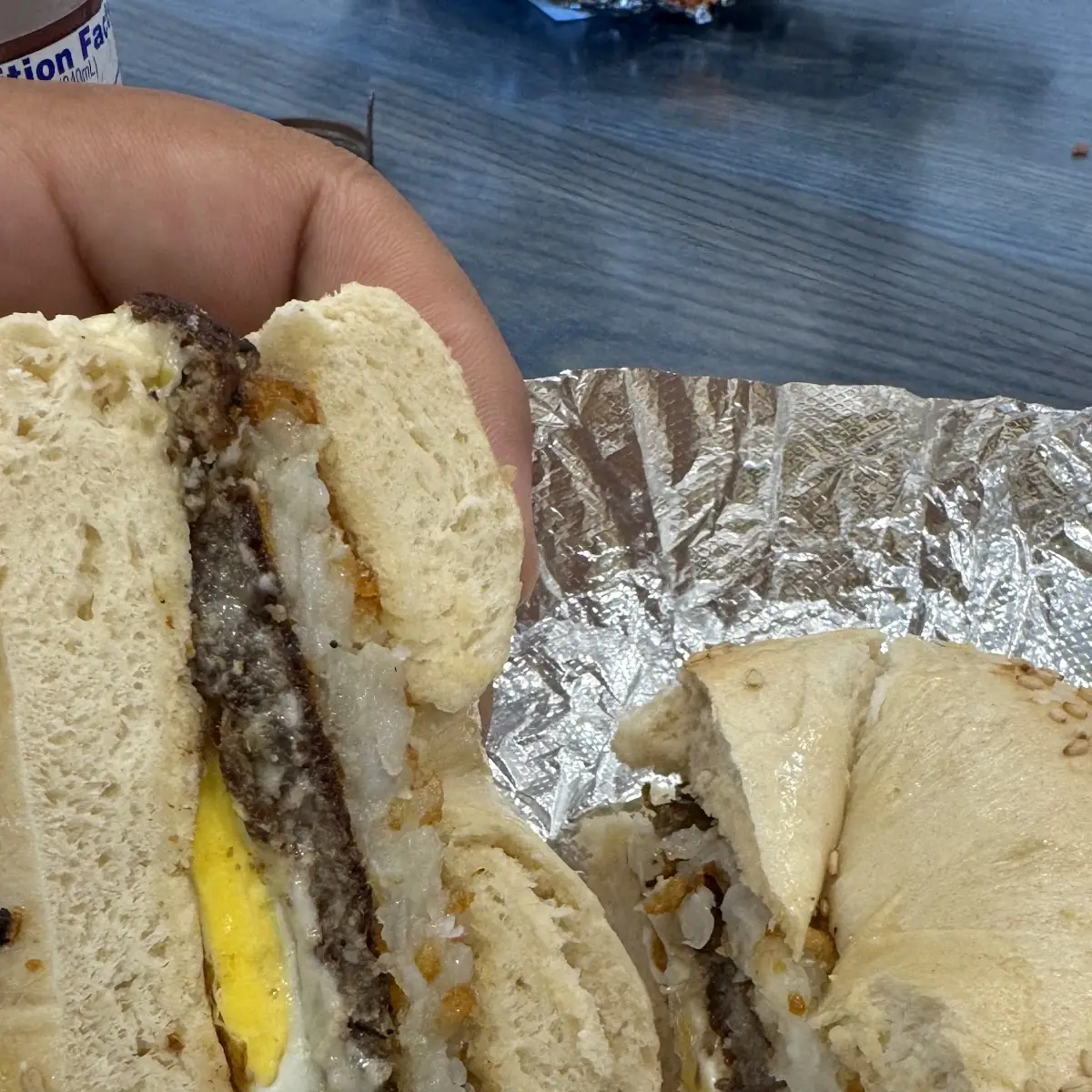Egg on Sesame Bagel