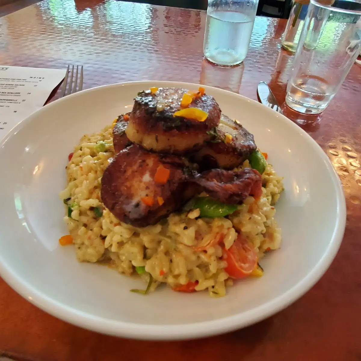 Pan Seared Sea Scallops and Risotto