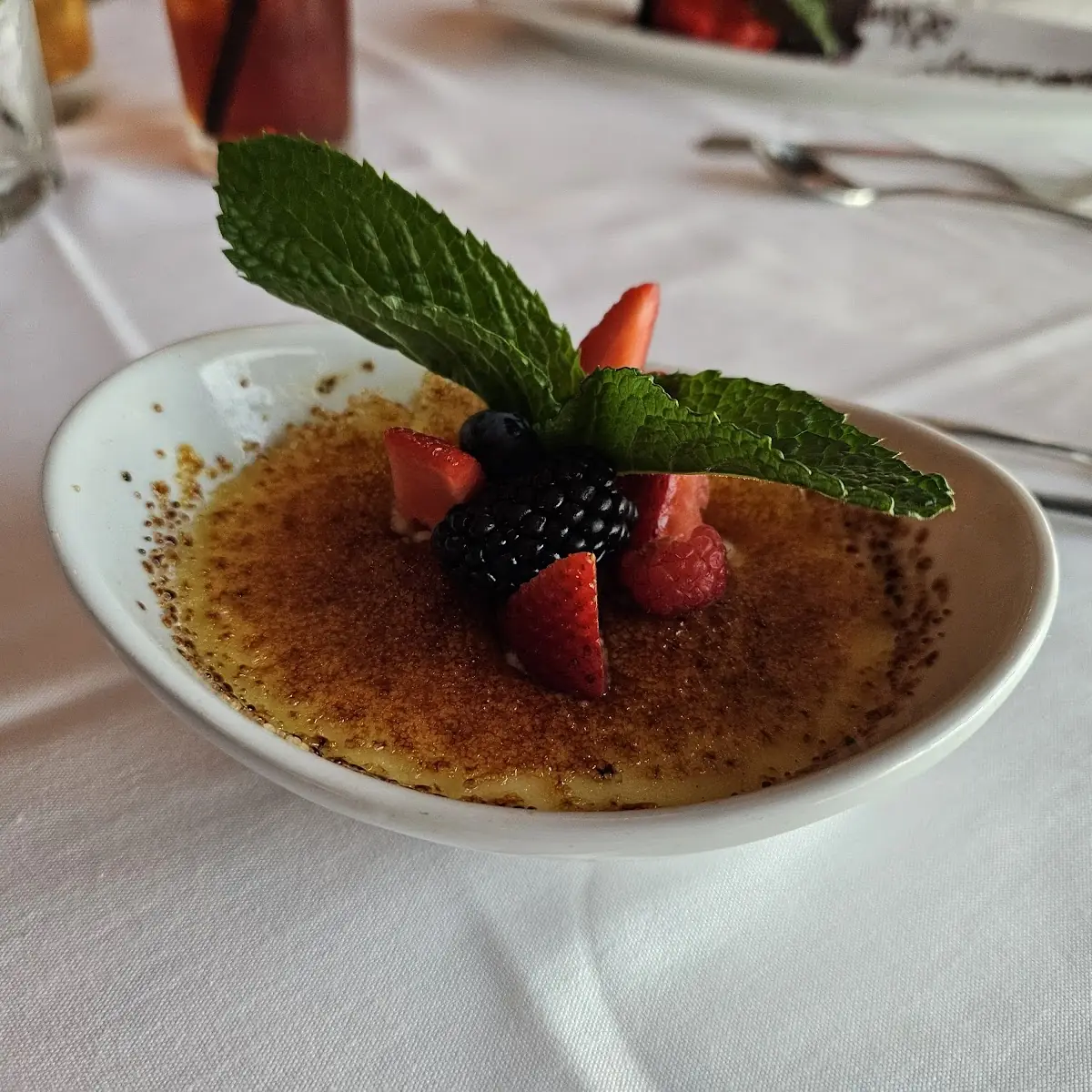 Creme Brulee Cheesecake Dessert at the Cakebread Cellars Wine Dinner 2021