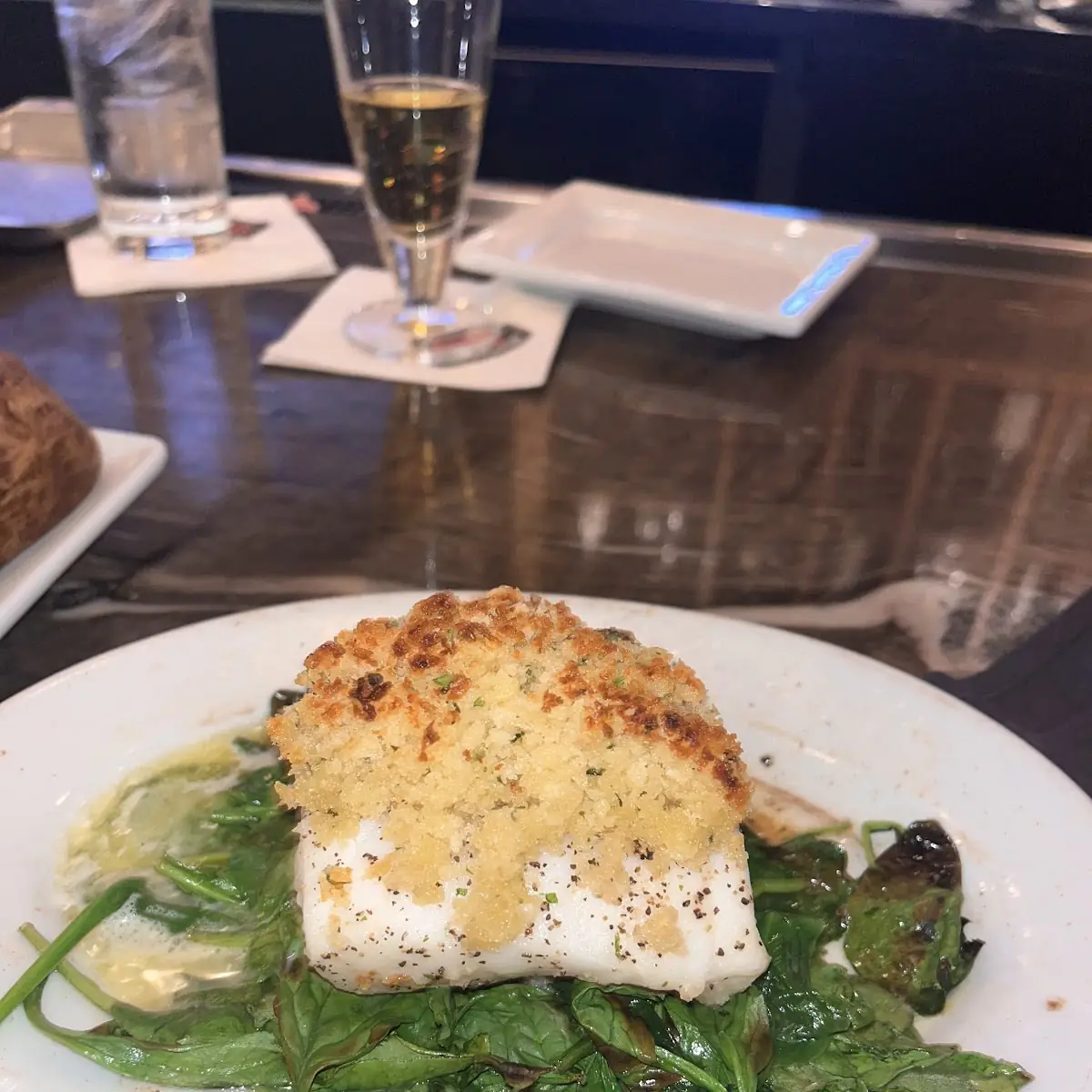 Garlic Crusted Sea Bass