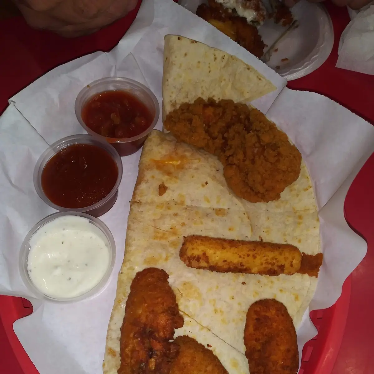 It's a Quesadilla Chicken Tender Mozzarella Stick Sandwich