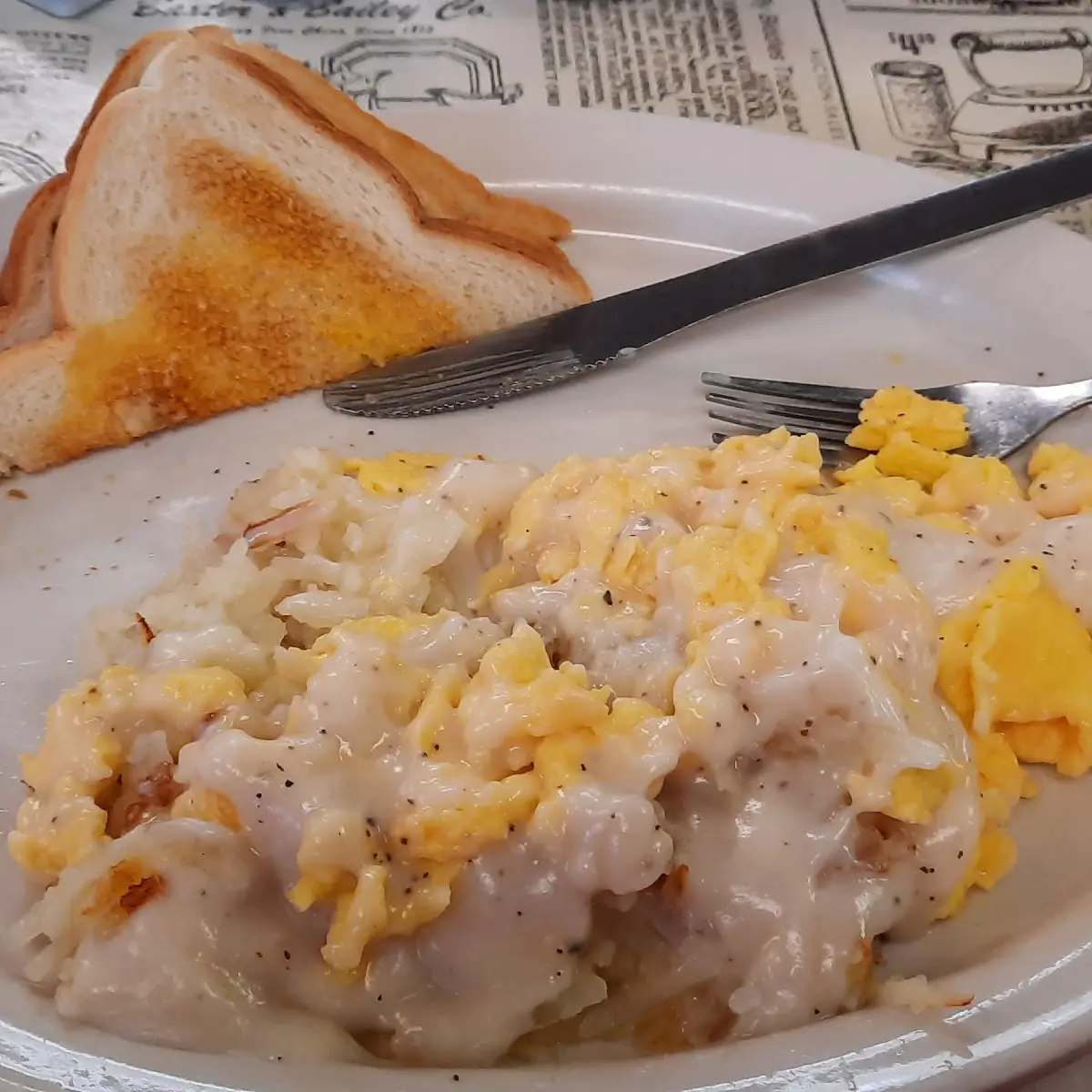 Scrambled Eggs and Hash Browns