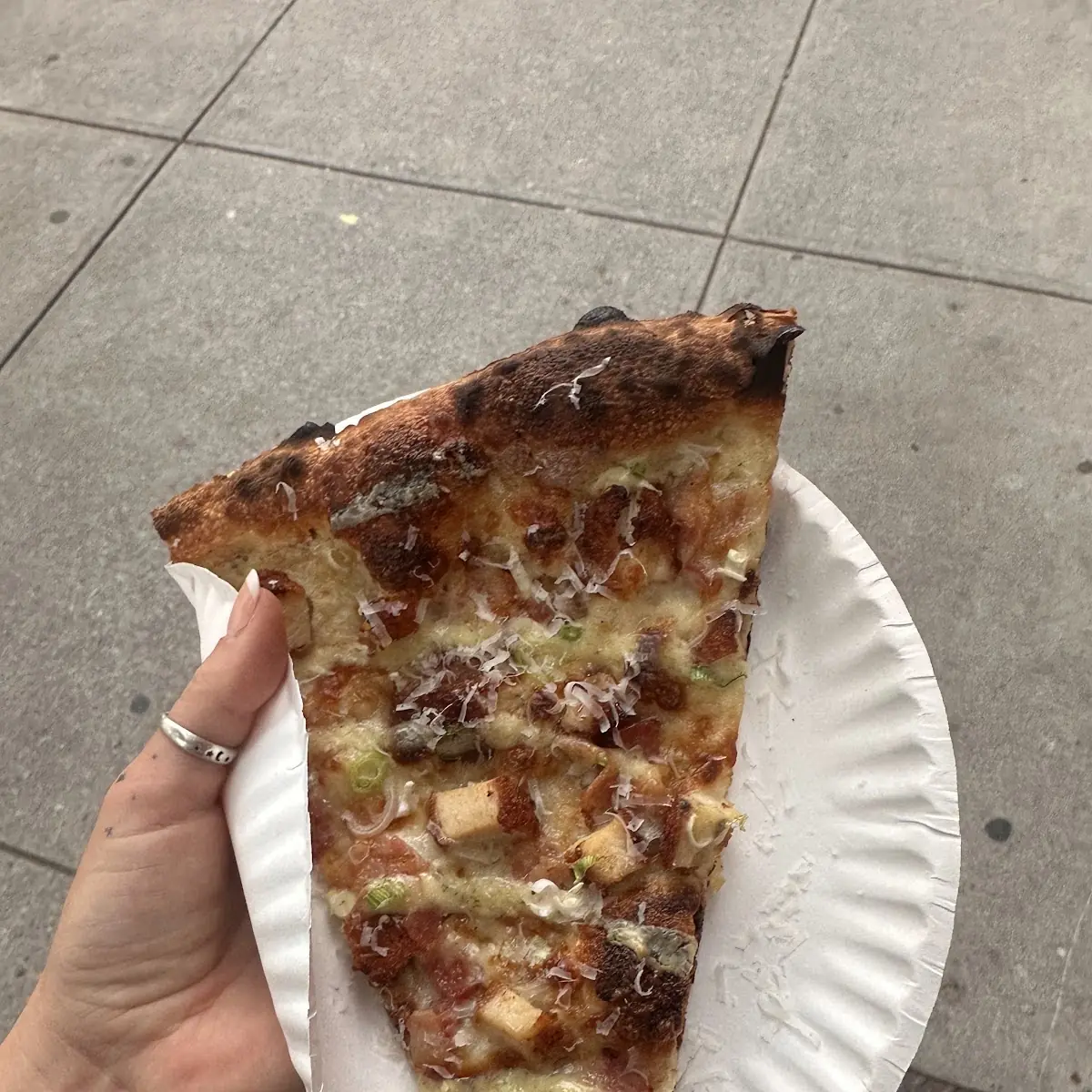 Chicken and Apple Pizza Slice