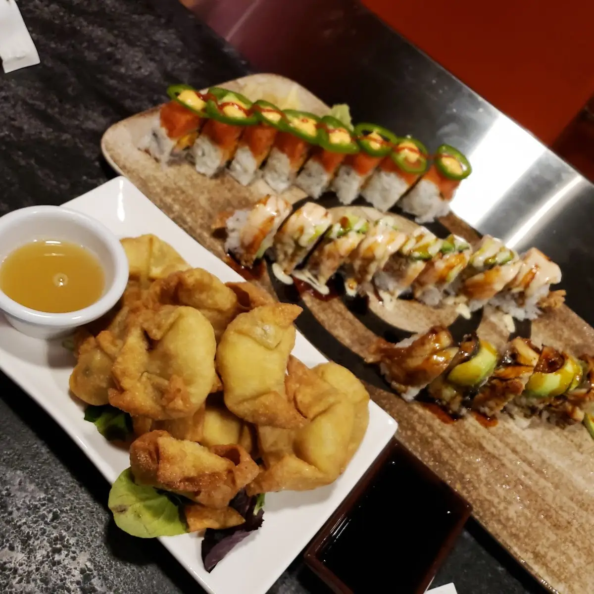 Crab Rangoon Dragon Roll Spicy Tuna Roll