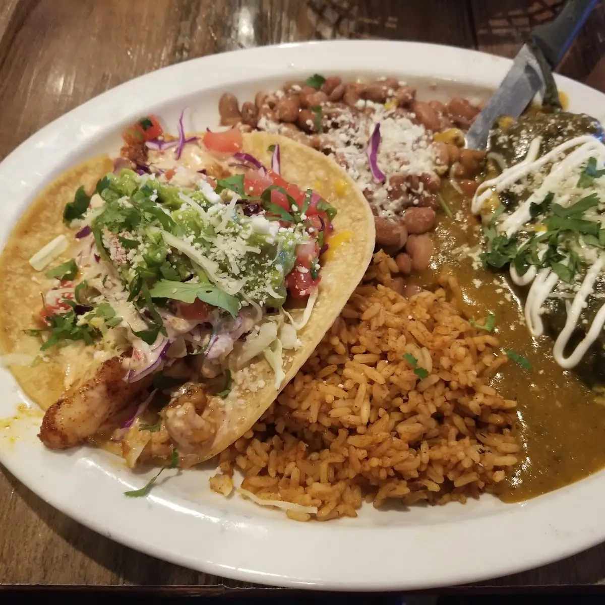 Chile Relleno and Fish Taco Combo