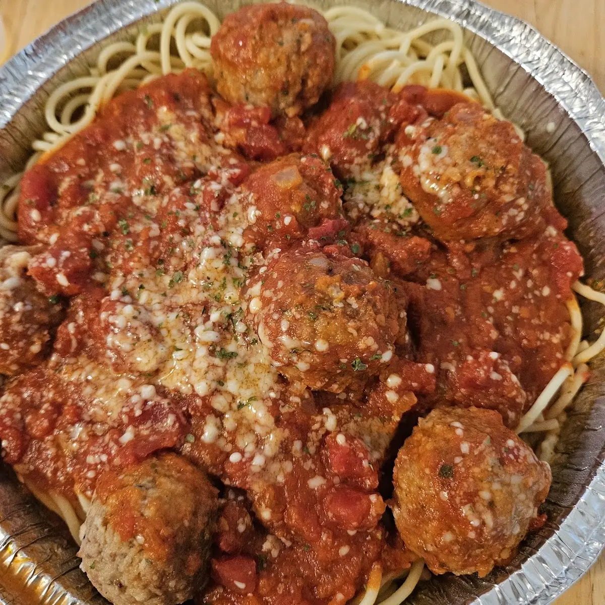Kids spaghetti with meatballs