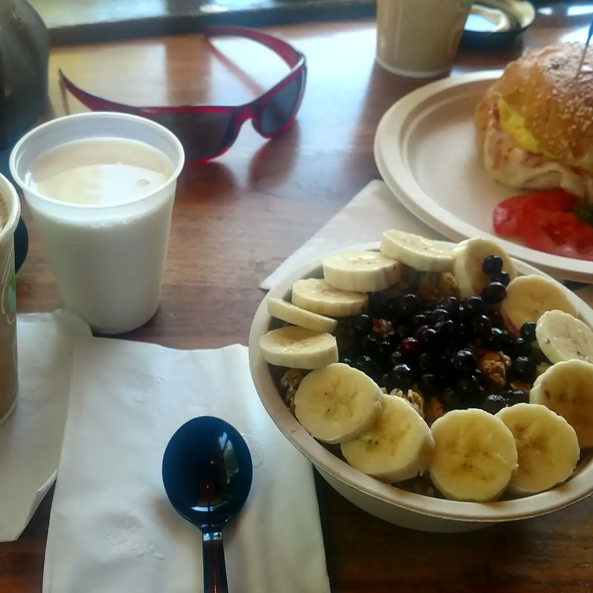 Breakfast Sandwich and Granola