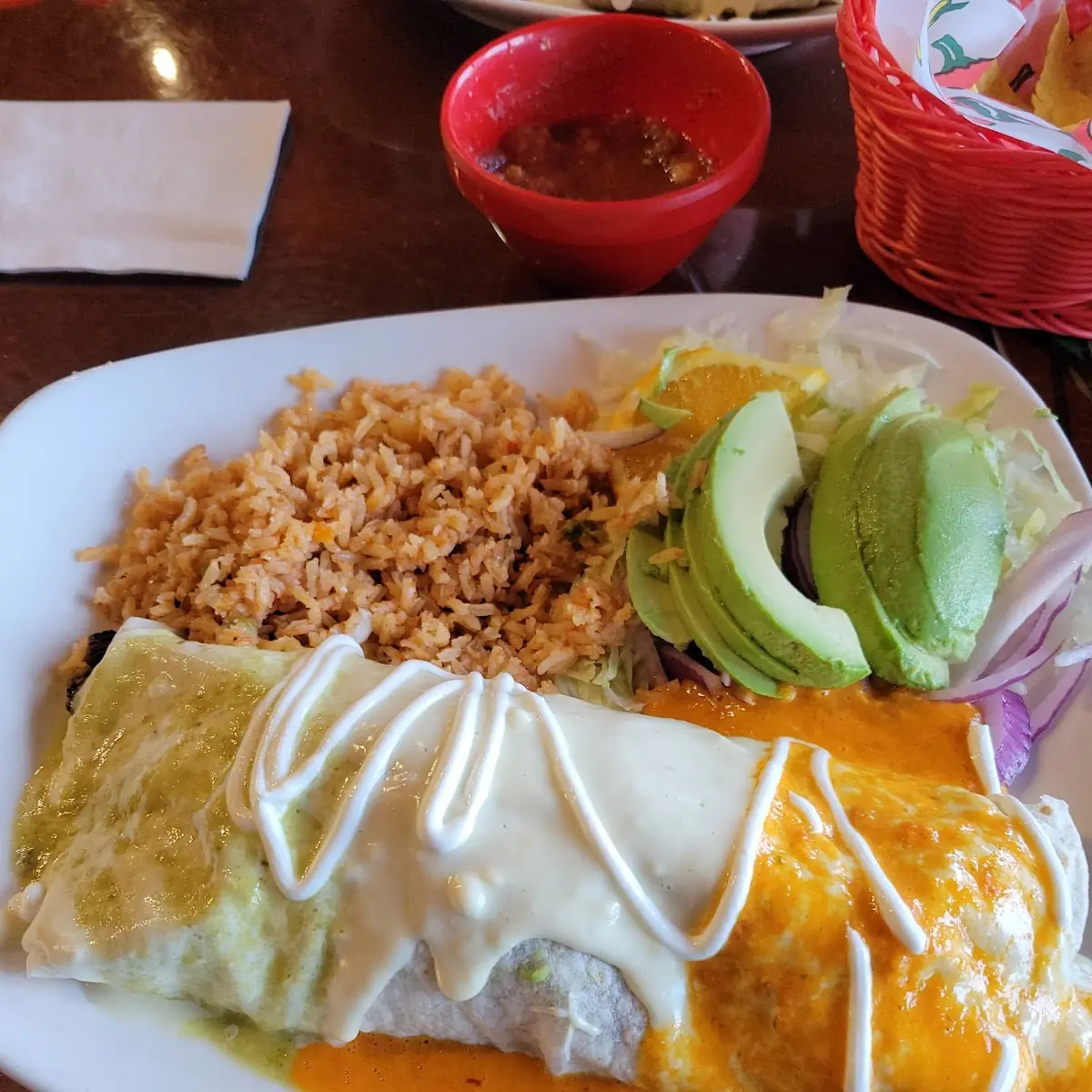 Quesadilla with Rice and Sour Cream