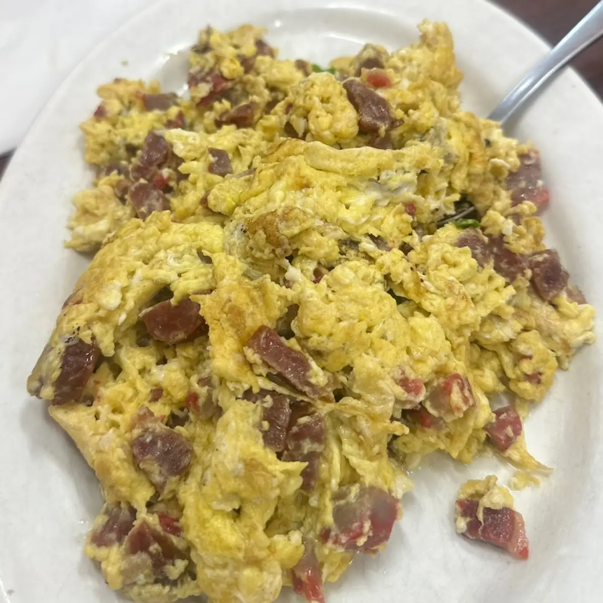 Scrambled Eggs with Chinese Sausage