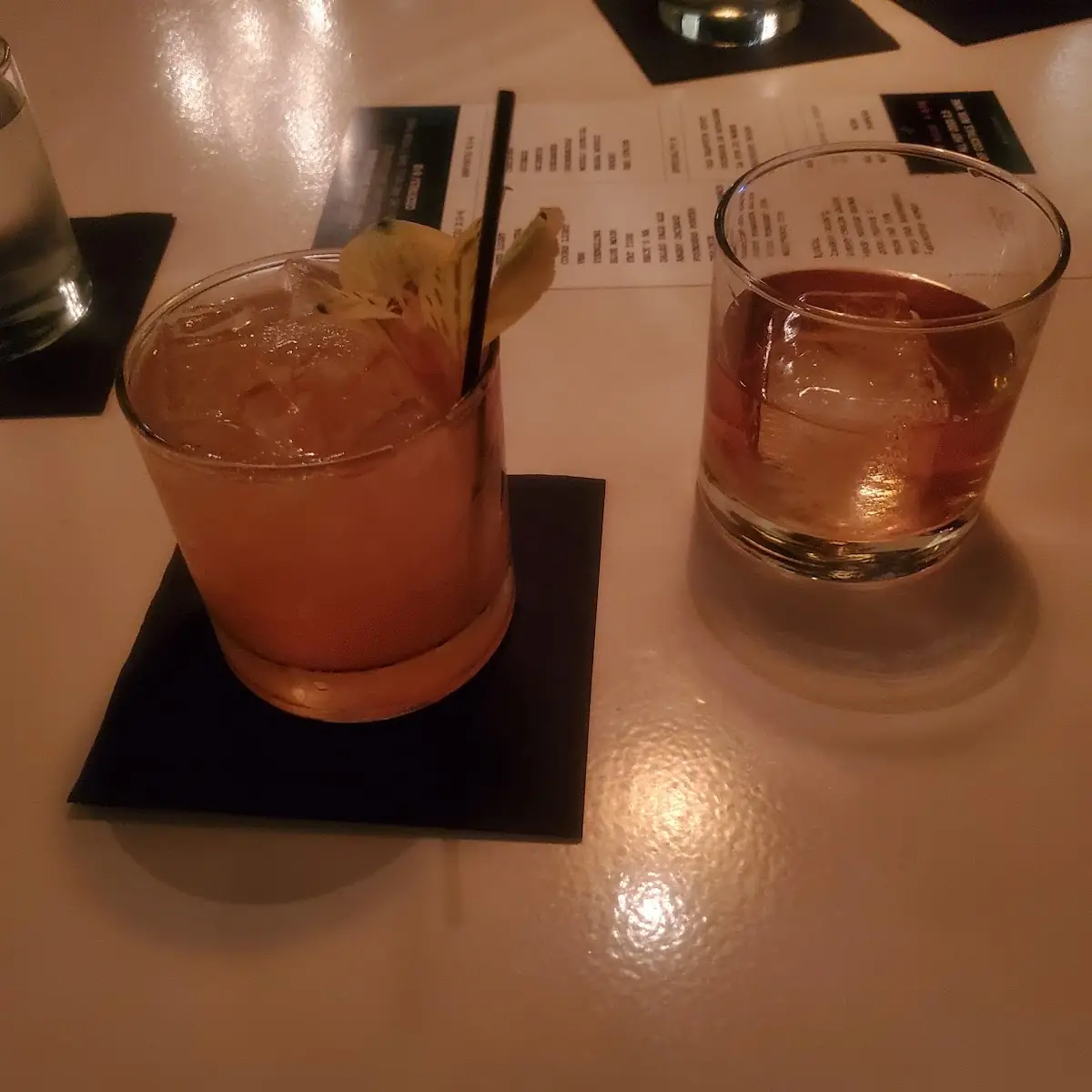 Old Fashion and a Custom Rum Drink