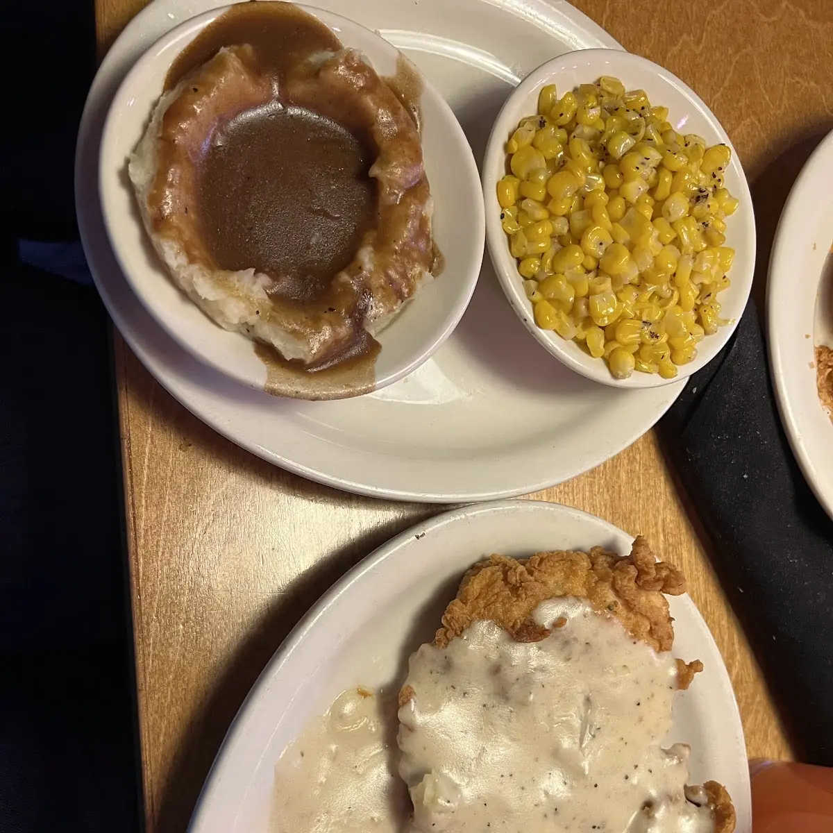 Country Fried Chicken with Mashed Potato and Corn