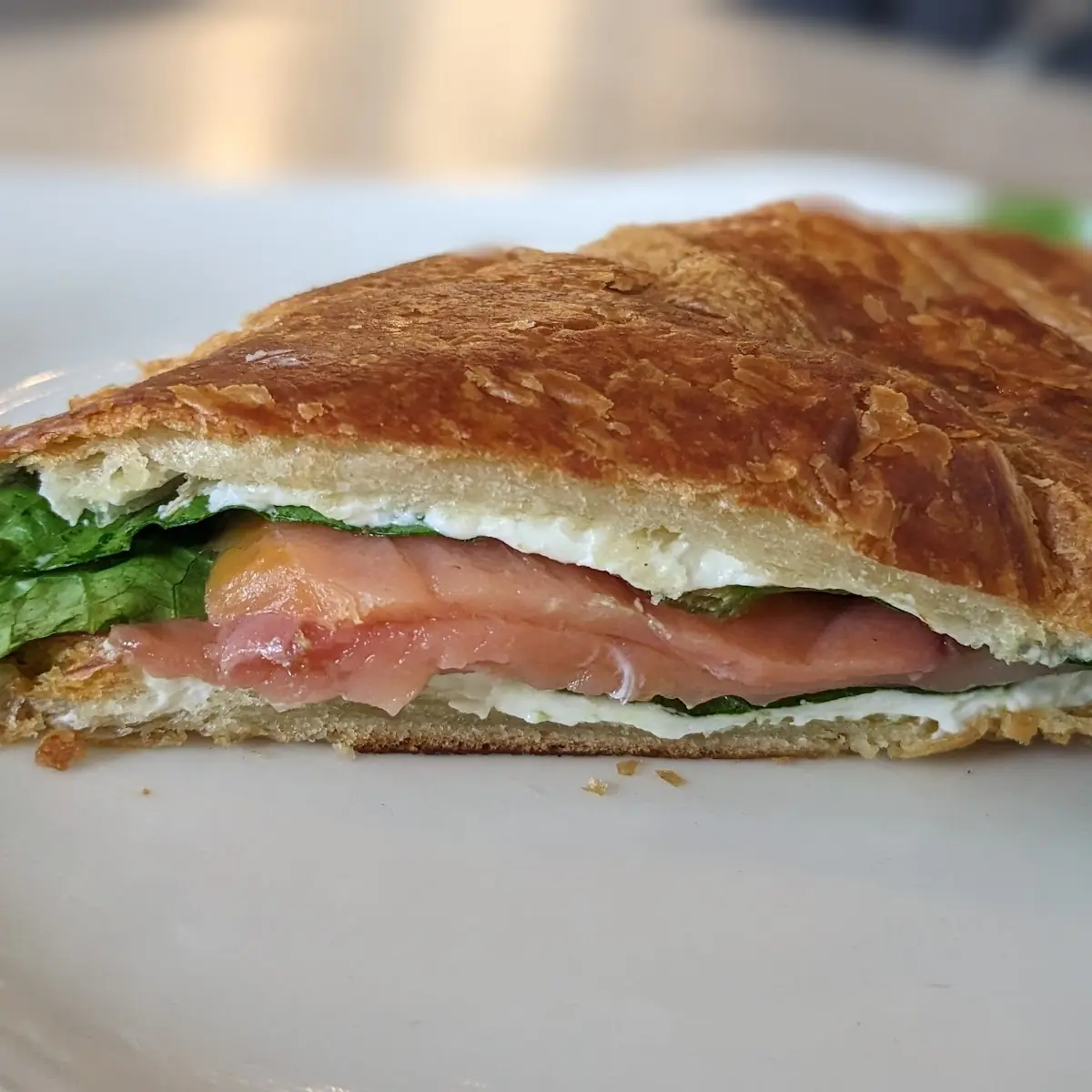 Smoked Salmon Sandwich on Toasted Croissant