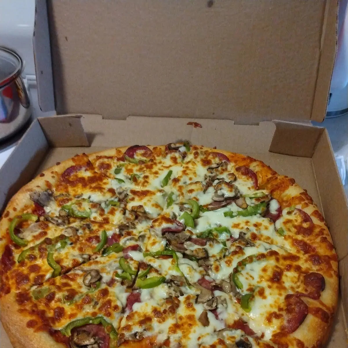 All Dressed Pizza Mushroom Green Pepper Pepperoni, Gabriel Pizza