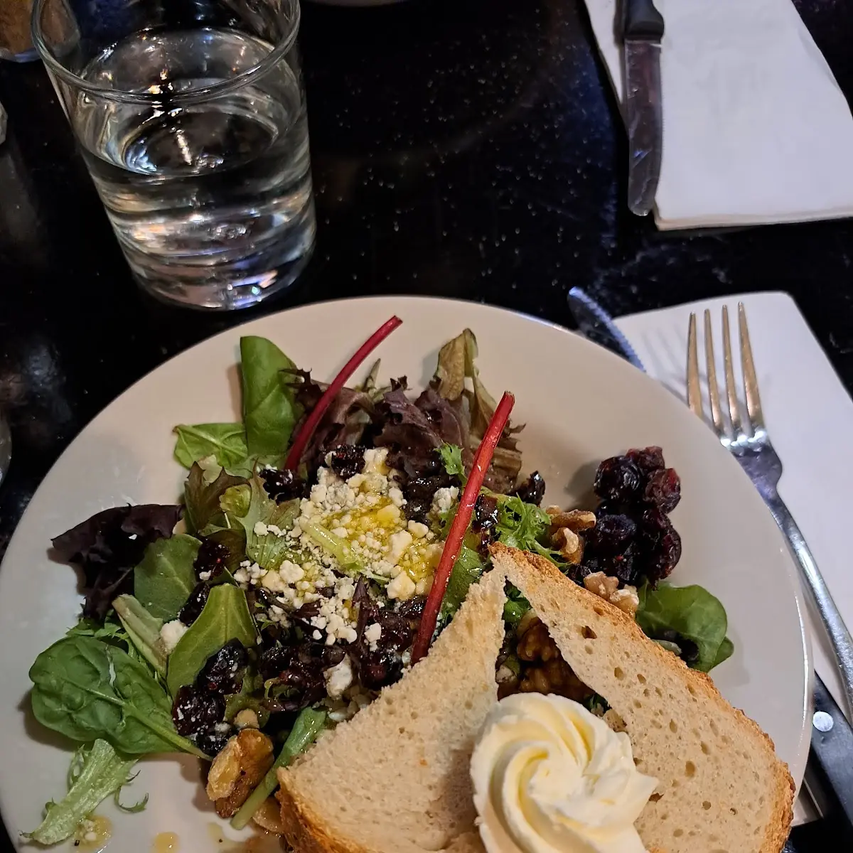 Salad Fresh Bread and Butternut Squash Soup