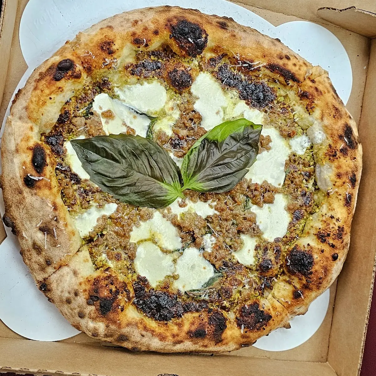 Pistachio Sausage Pizza