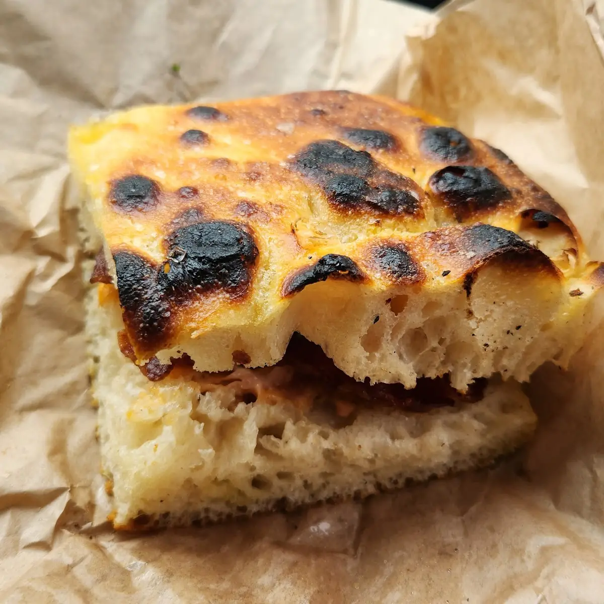 Breakfast Sandwich with Bacon and Scrambled Egg