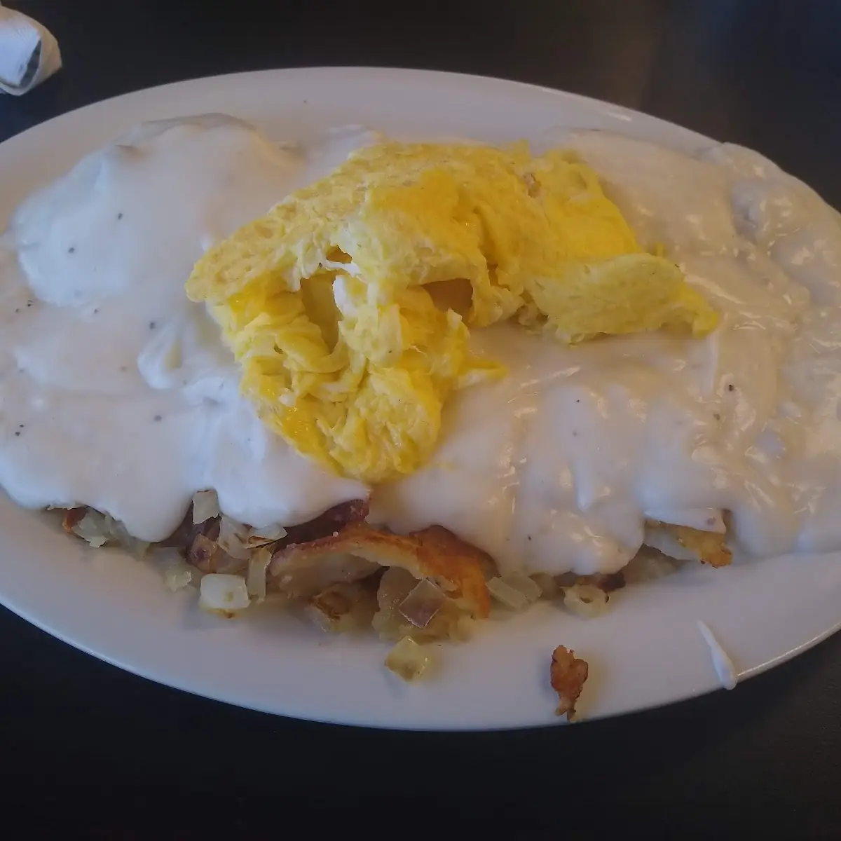 Full Biscuits and Gravy with Scrambled Eggs