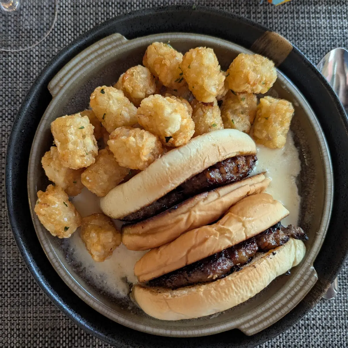 Smash Burger with Tater Tots