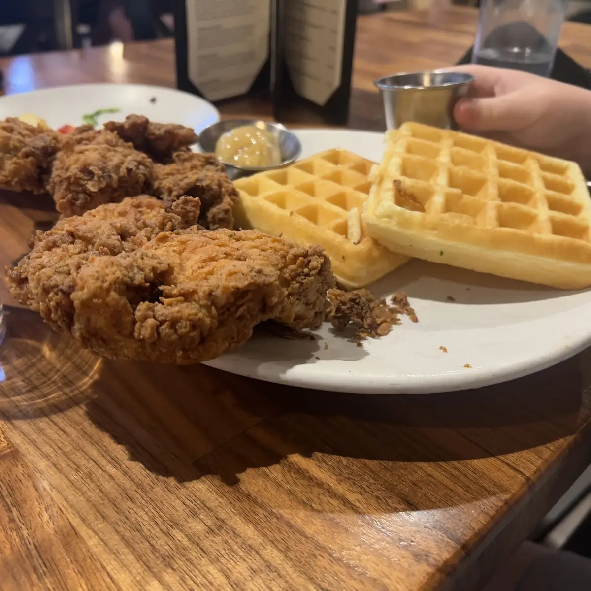 Fried Chicken Waffles and Fresh Fruit