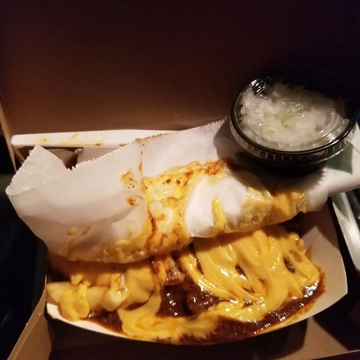 Chili Cheese Fries Extra Cheese Side Onions