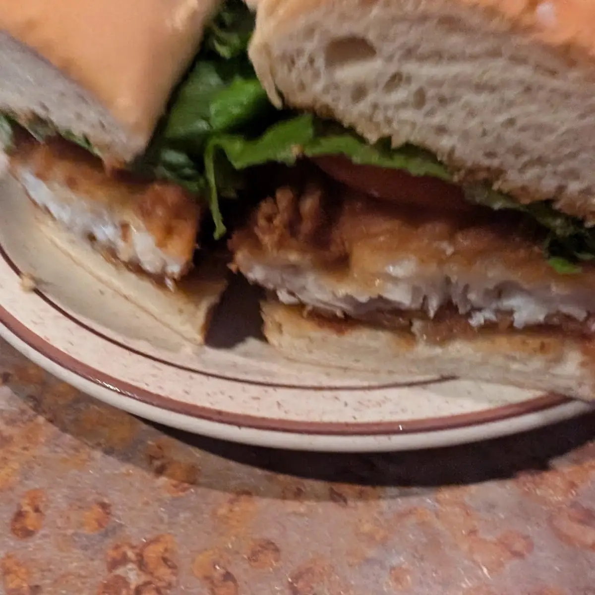 Walleye Sandwich and Onion Rings
