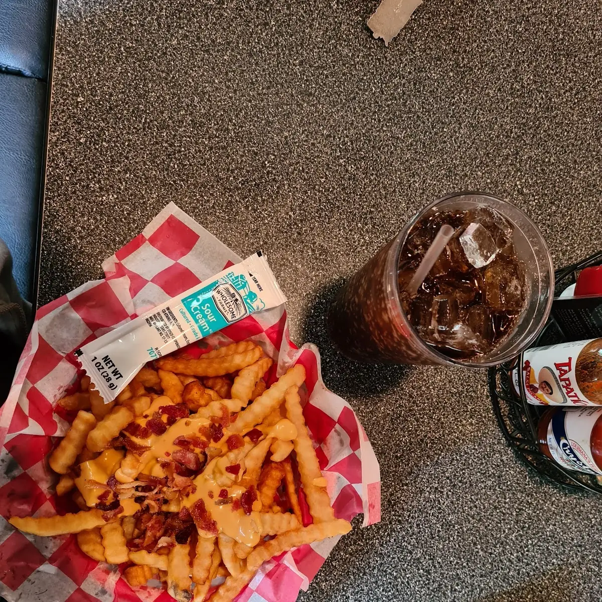 Nacho Cheese Fries with Bacon Pieces