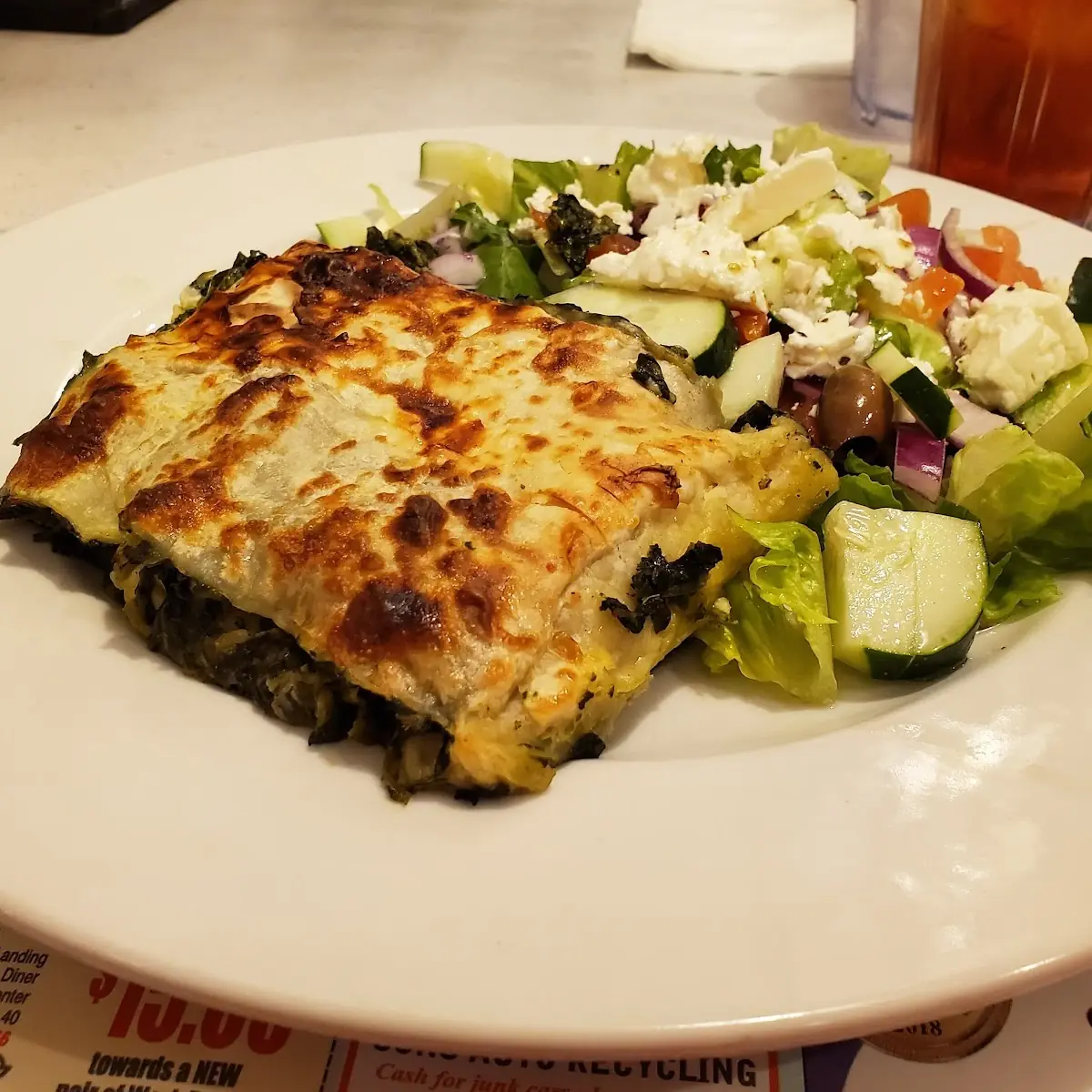 Spinach Pie snd Greek Salad