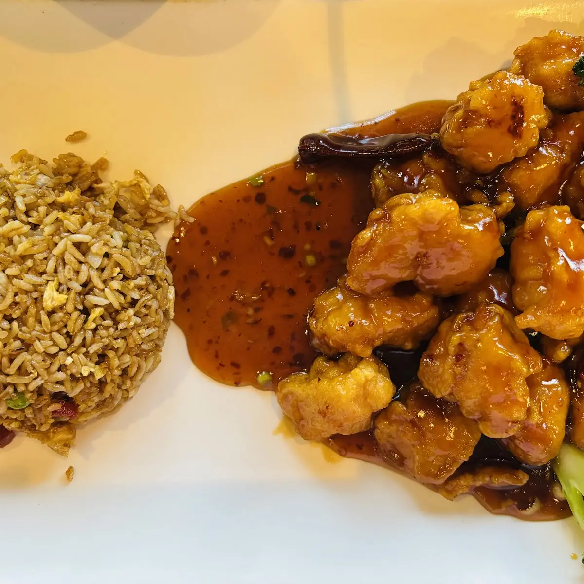 General TSO's Chicken w Vegetable Fried Rice