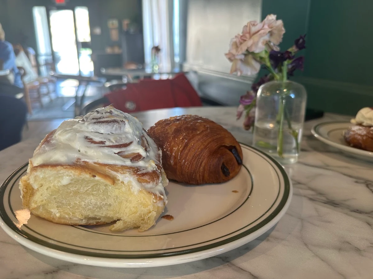 Cinnamon Roll & Croissant