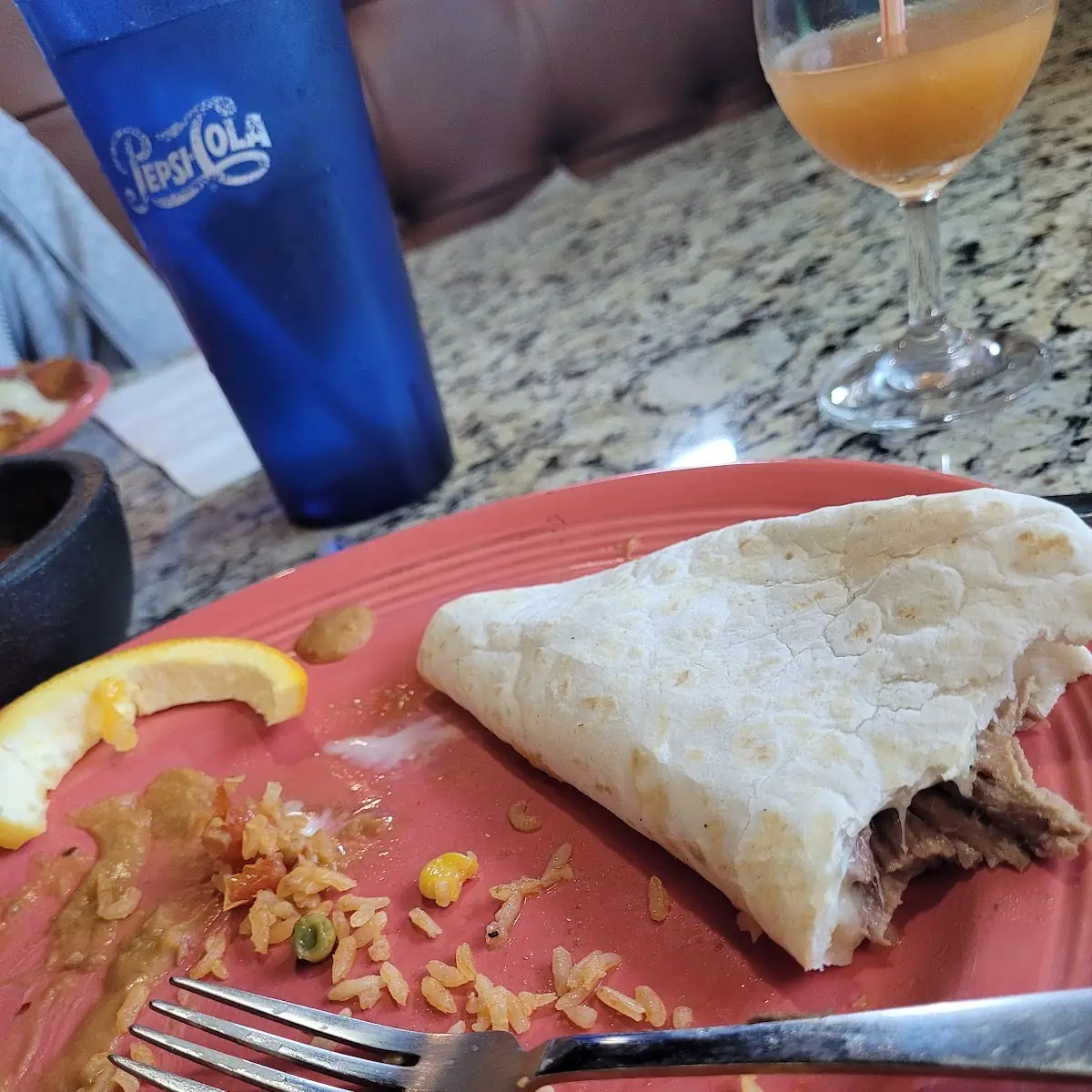 One Bean Burrito One Quesadilla