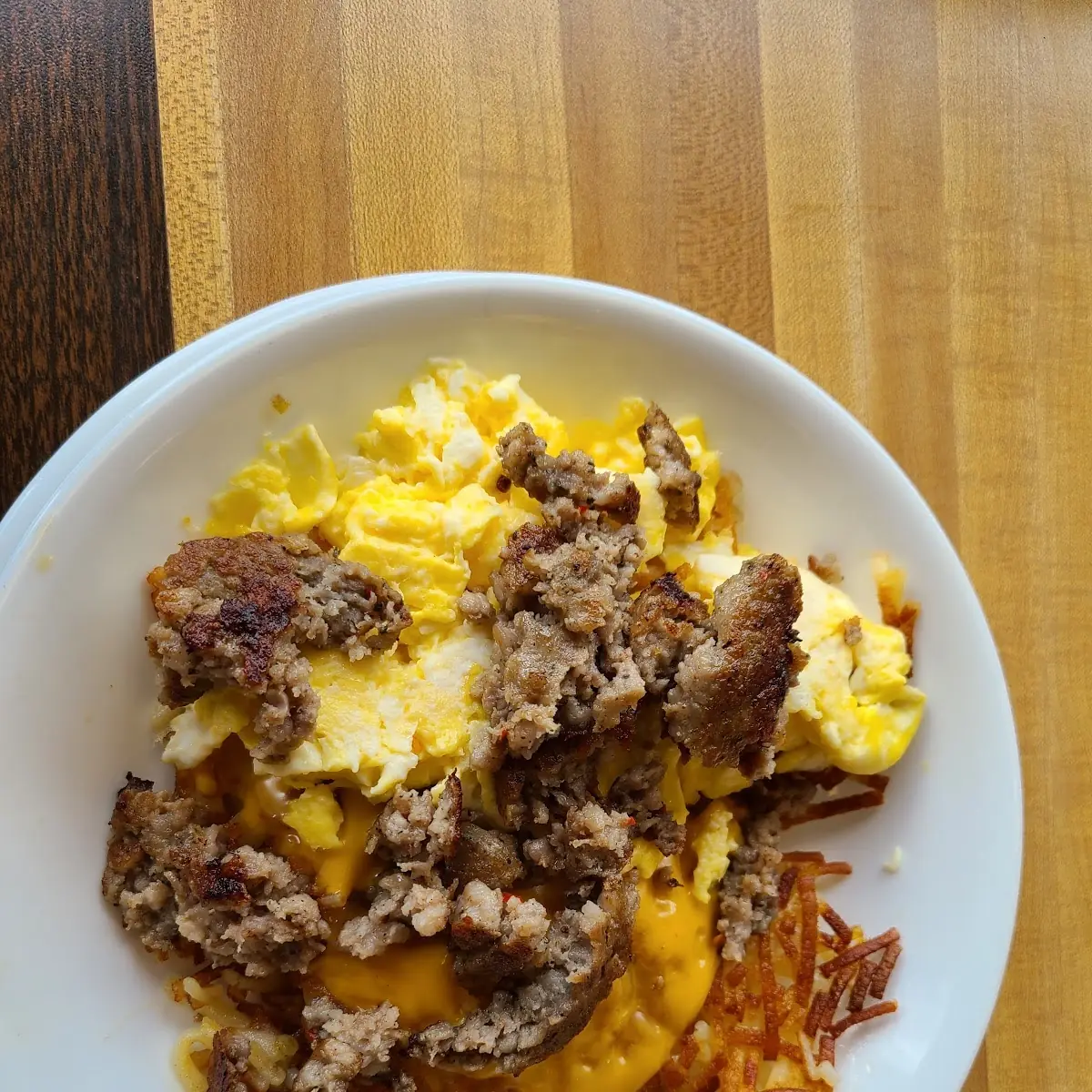 Sausage Egg Hashbrown Scramble