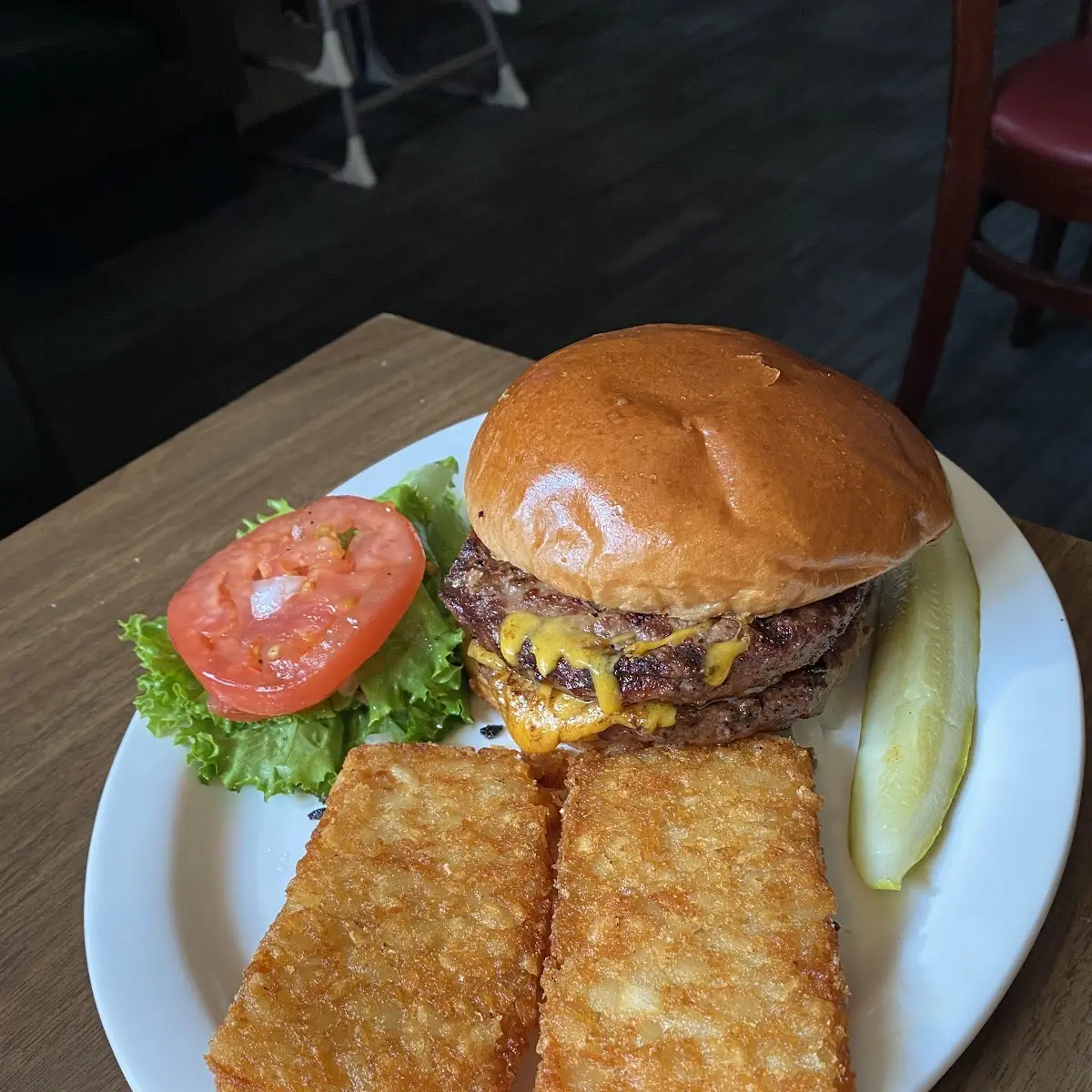 Double Cheeseburger with Hash Browns