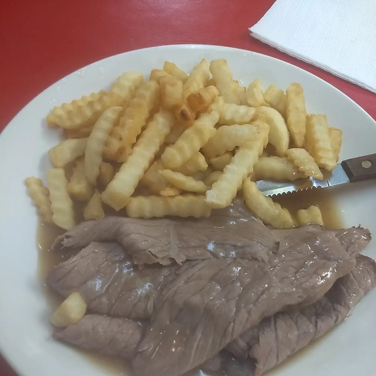 Sliced Roast Beef with Crinkle Cut Fries