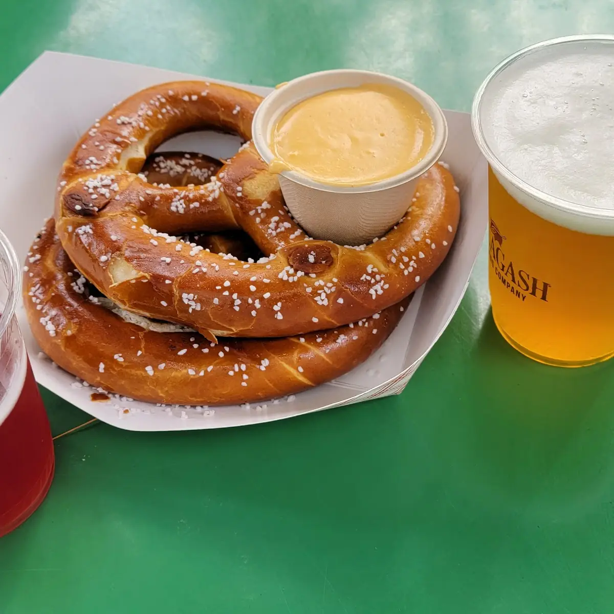 Two Pretzels with Beer Cheese Dip