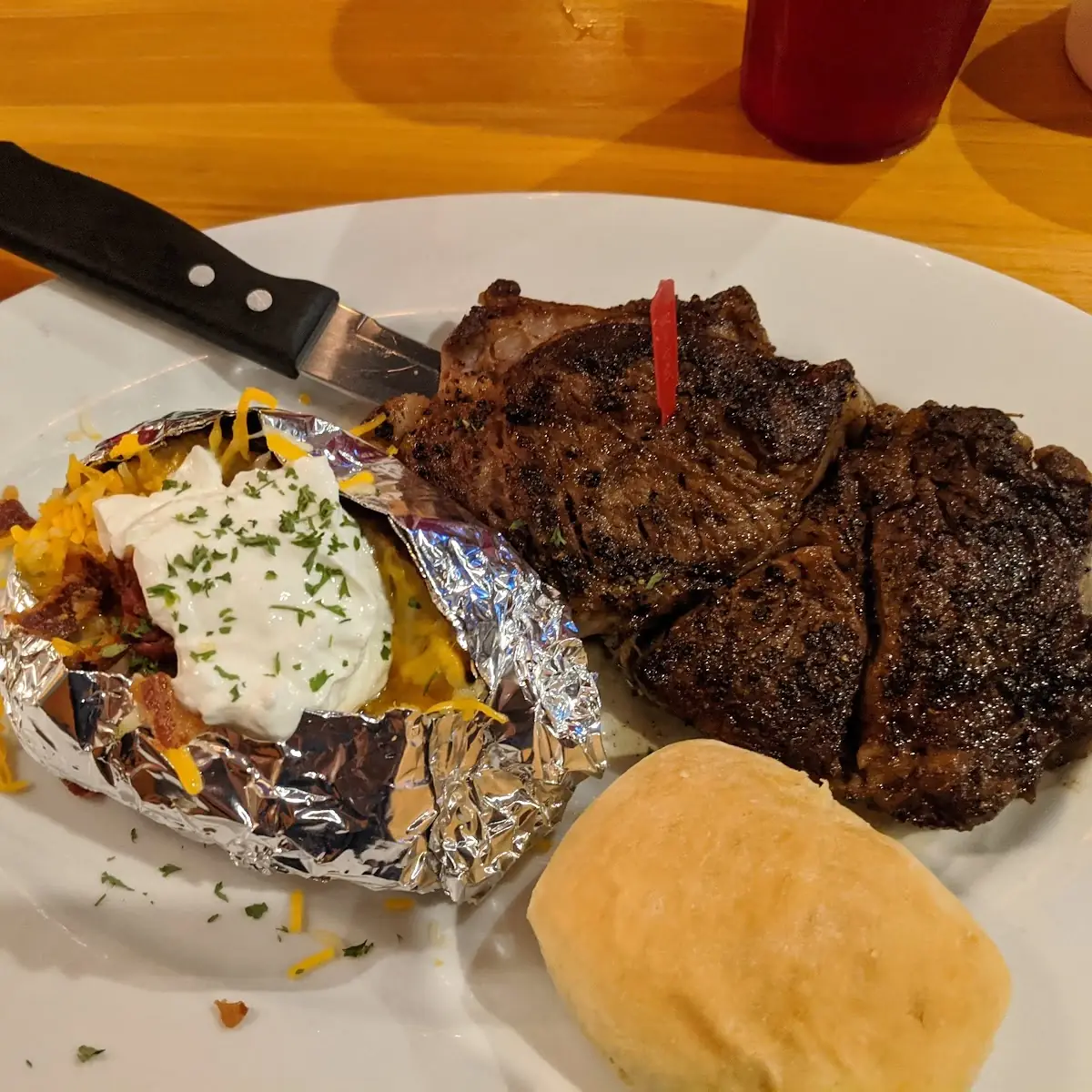 Steak and Loaded Baked Potato
