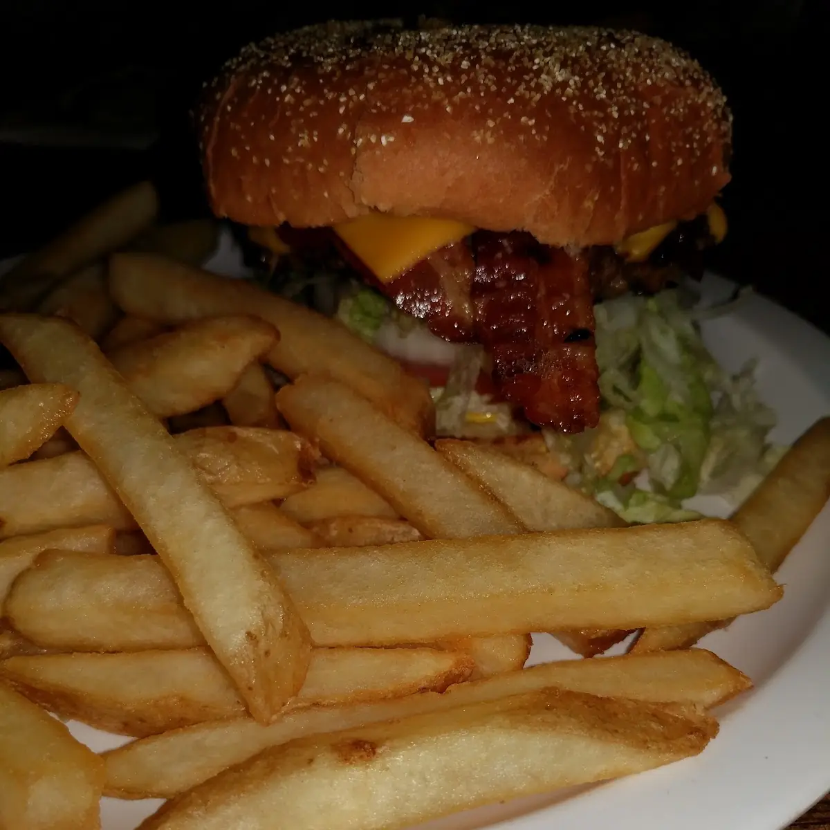 Bacon Cheeseburger and Fries