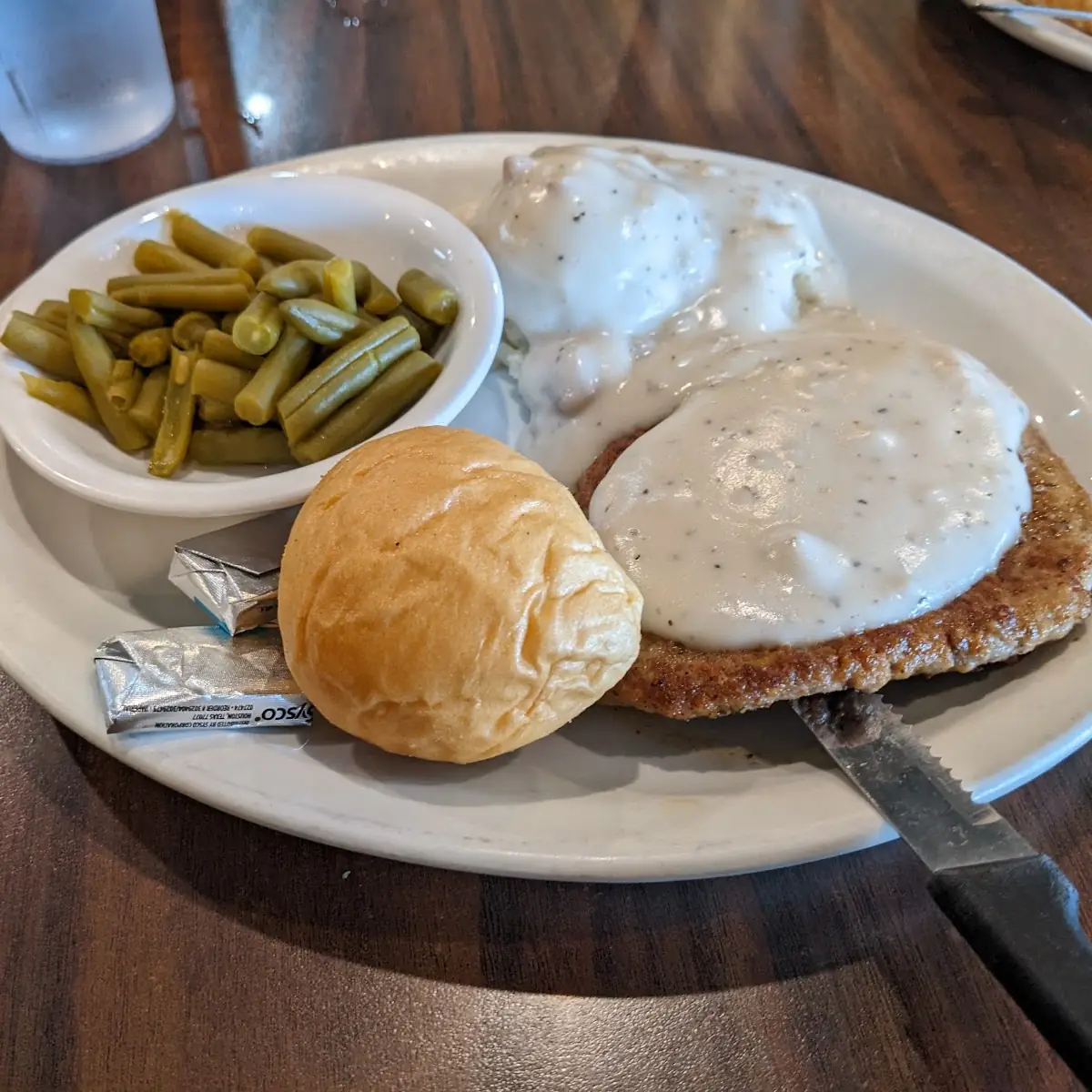 Lunch Special Chicken Fried Steak Beans