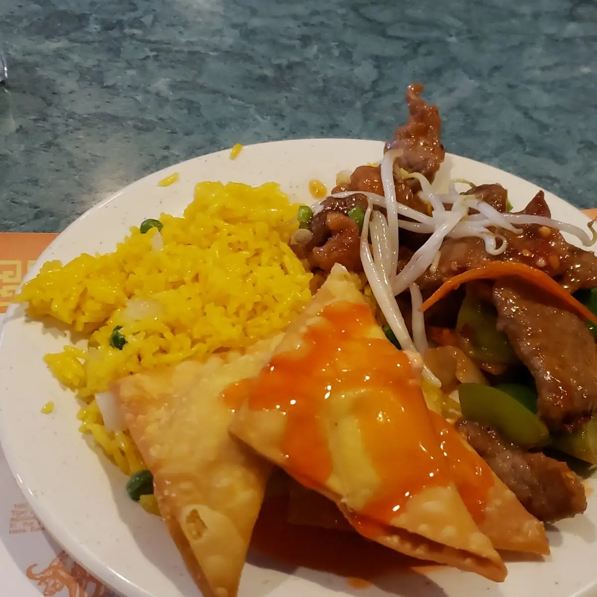 Crab Rangoon Fried Rice and General TSO's Chicken