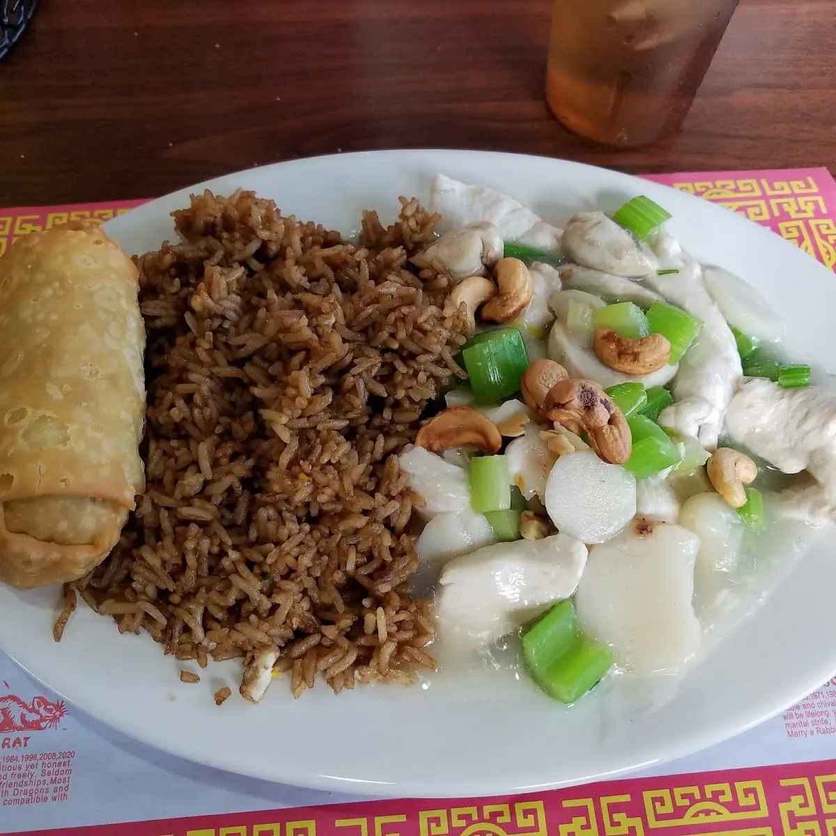Egg Roll Fried Rice Beef Chop Suey
