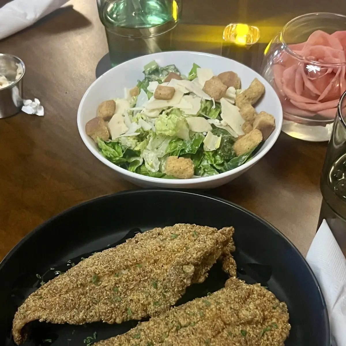 Fried Catfish and Side Salad