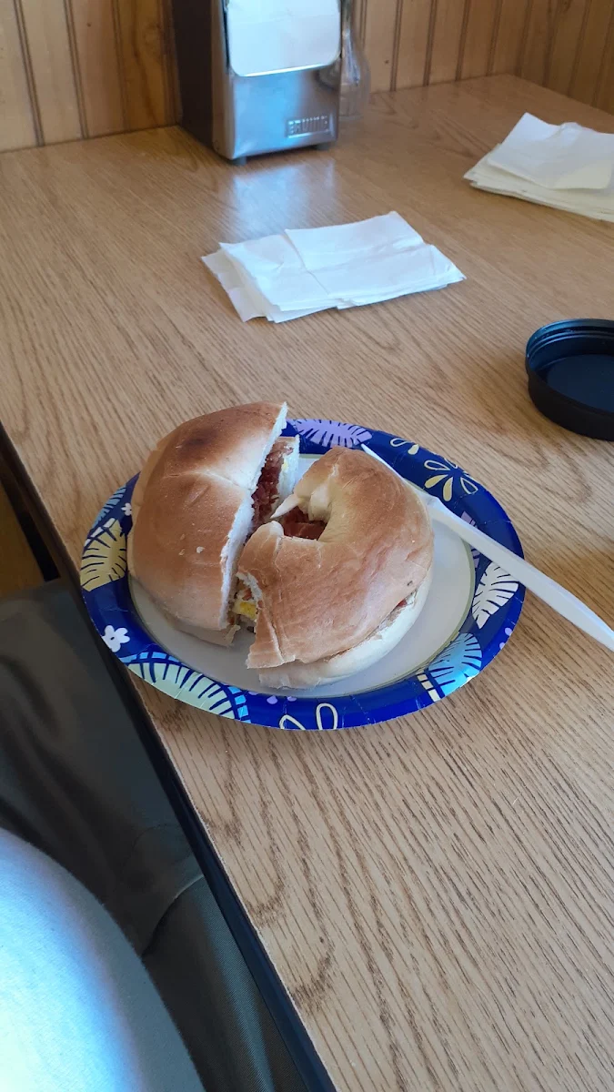 Breakfast Sandwich - Bacon Egg and Cheese on a Plain Bagel