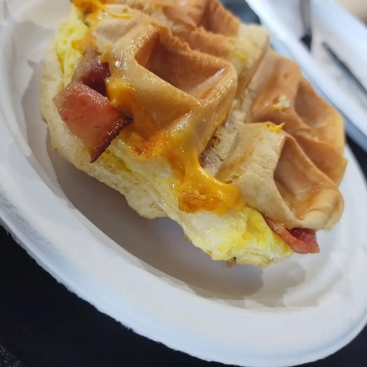 Bacon Egg and Cheese Waffle
