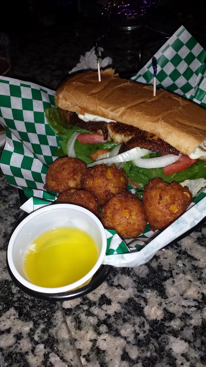 Fish Sandwich and Hush Puppies