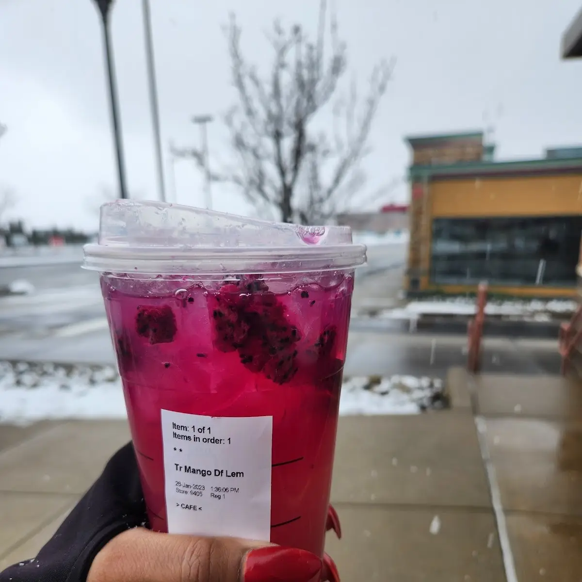 Mango Dragonfruit Starbucks Refreshers Beverage